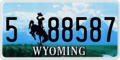 WY license plate 588587