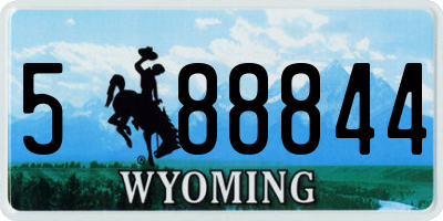 WY license plate 588844
