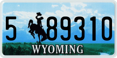WY license plate 589310