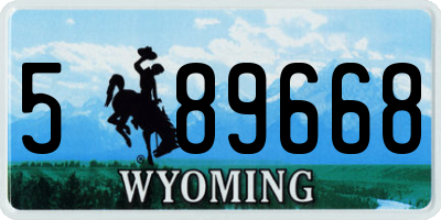 WY license plate 589668