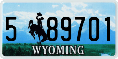 WY license plate 589701
