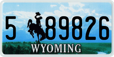WY license plate 589826