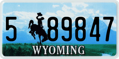 WY license plate 589847