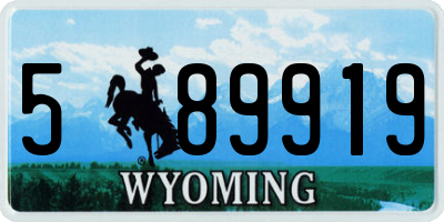 WY license plate 589919