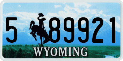 WY license plate 589921
