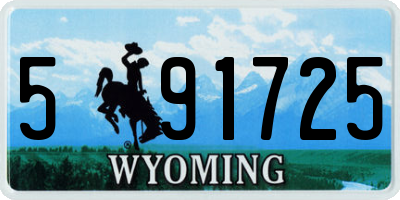 WY license plate 591725