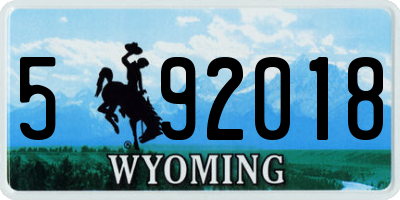 WY license plate 592018
