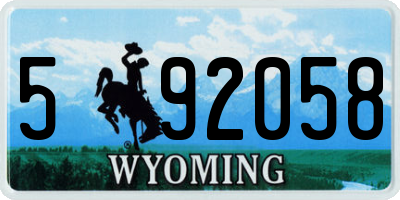 WY license plate 592058