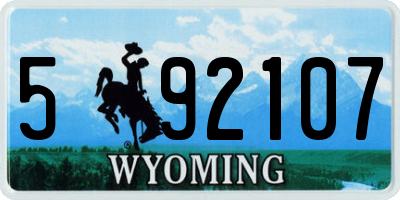 WY license plate 592107