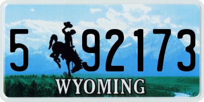 WY license plate 592173