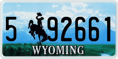 WY license plate 592661
