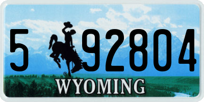 WY license plate 592804