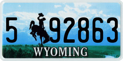 WY license plate 592863