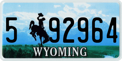 WY license plate 592964