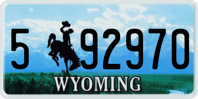WY license plate 592970