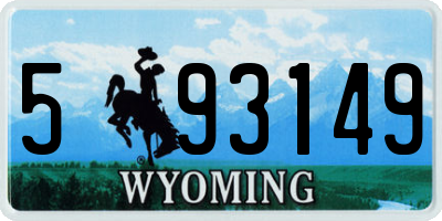 WY license plate 593149