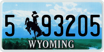 WY license plate 593205
