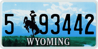 WY license plate 593442