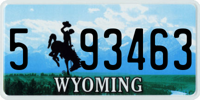 WY license plate 593463