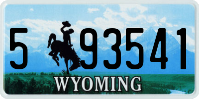 WY license plate 593541