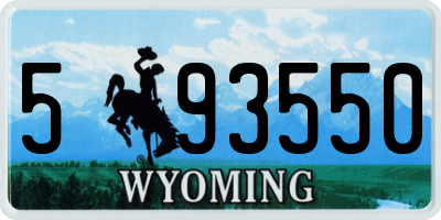 WY license plate 593550