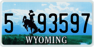 WY license plate 593597