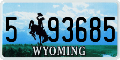 WY license plate 593685