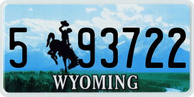 WY license plate 593722