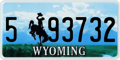 WY license plate 593732