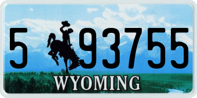 WY license plate 593755