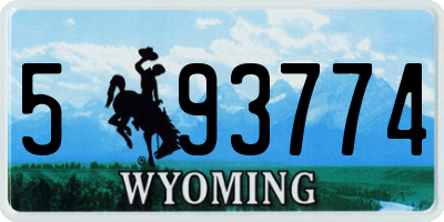 WY license plate 593774
