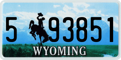 WY license plate 593851