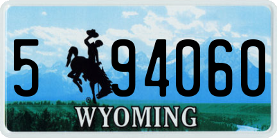 WY license plate 594060
