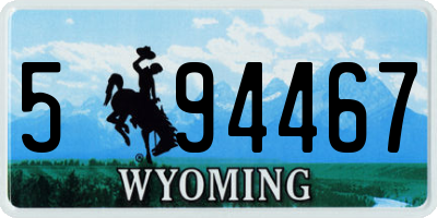 WY license plate 594467