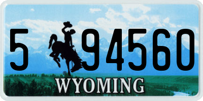 WY license plate 594560