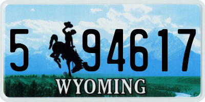 WY license plate 594617