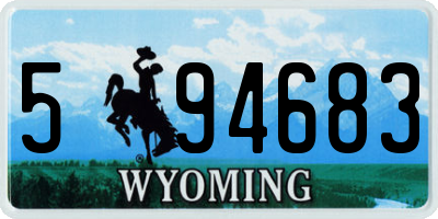 WY license plate 594683