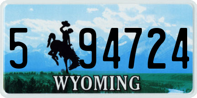 WY license plate 594724