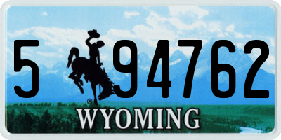 WY license plate 594762