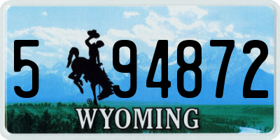 WY license plate 594872