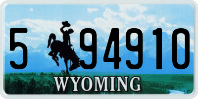 WY license plate 594910