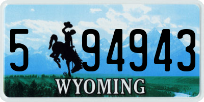 WY license plate 594943