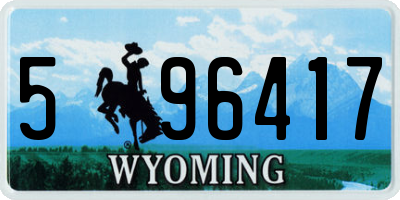 WY license plate 596417
