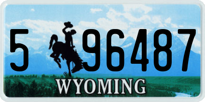 WY license plate 596487
