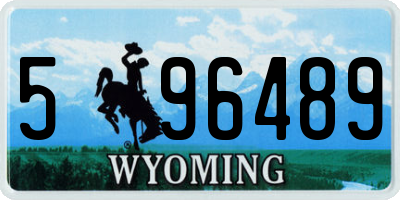 WY license plate 596489