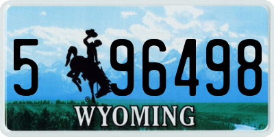 WY license plate 596498