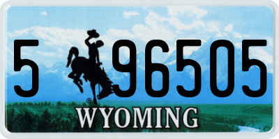 WY license plate 596505