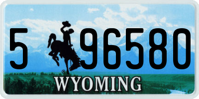 WY license plate 596580