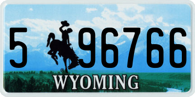 WY license plate 596766