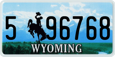 WY license plate 596768